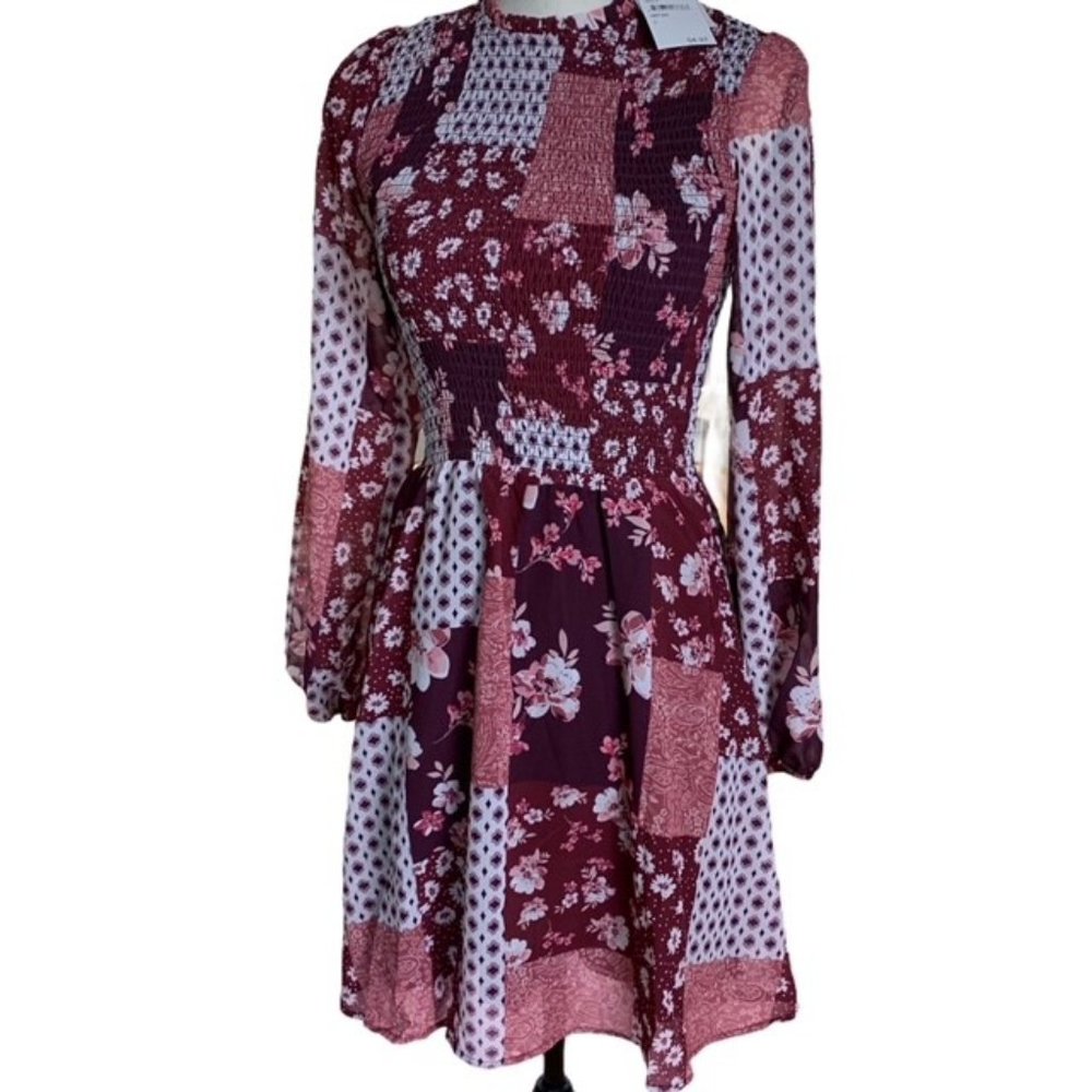 ONE ONE SIX Ruched Bodice Long Sleeve Dress, Small